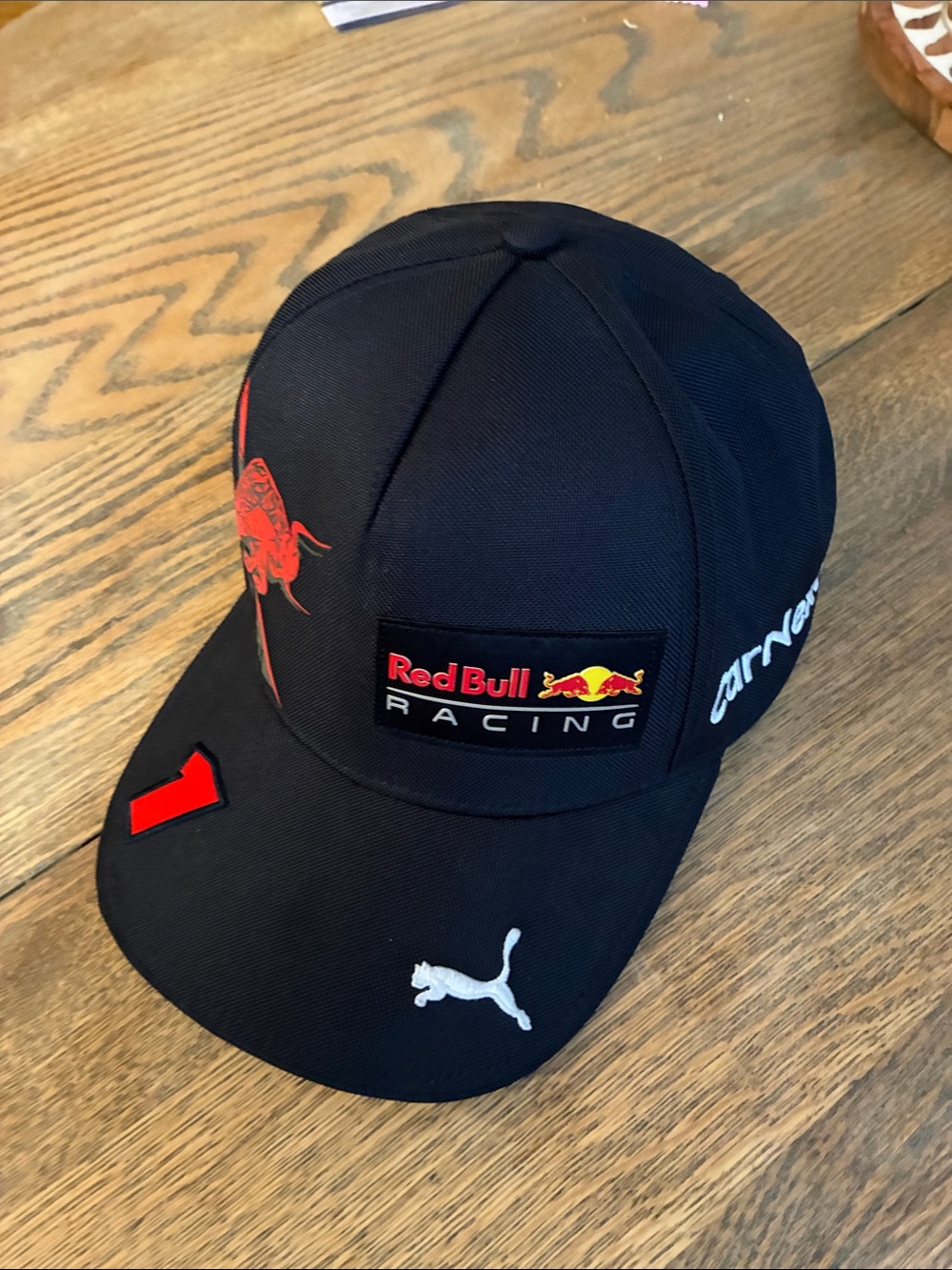 Formula One Puma Red Bull Racing Black Cap with Red Accent. ADULT